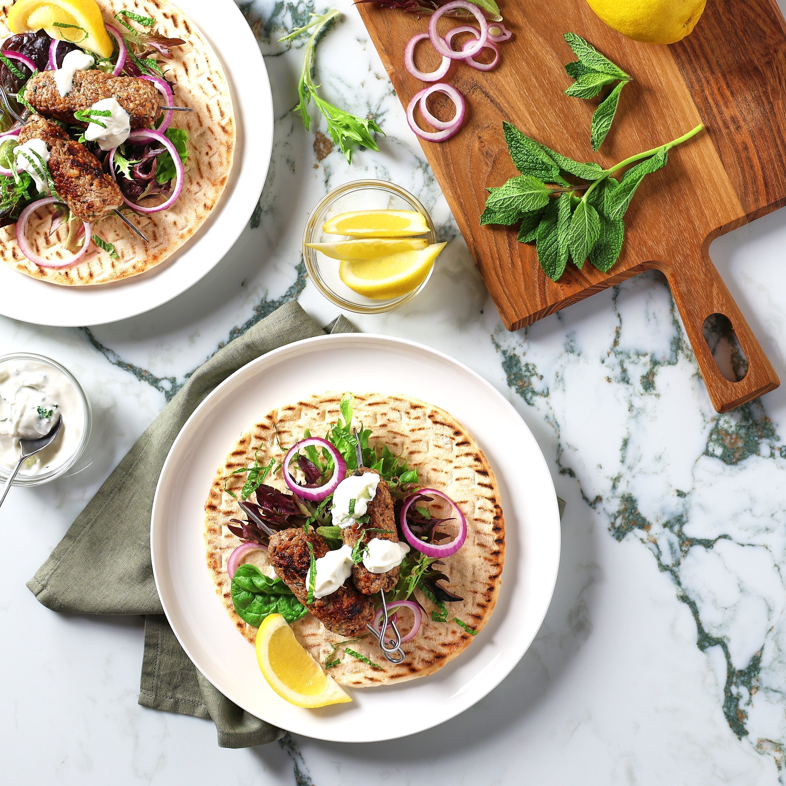 Lamb Kofta on Pitas