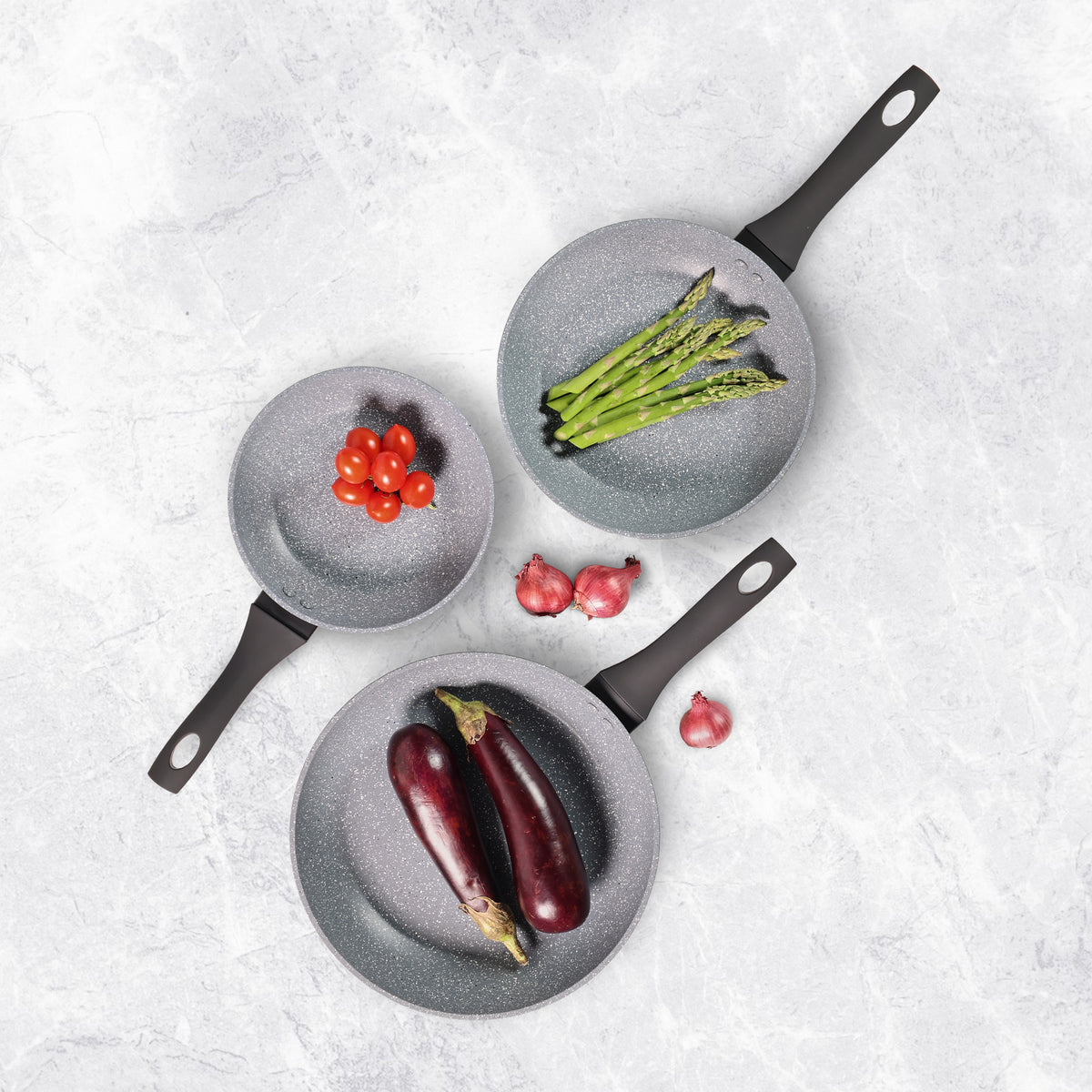 Equip Marble+ 3 Piece Frypan Set