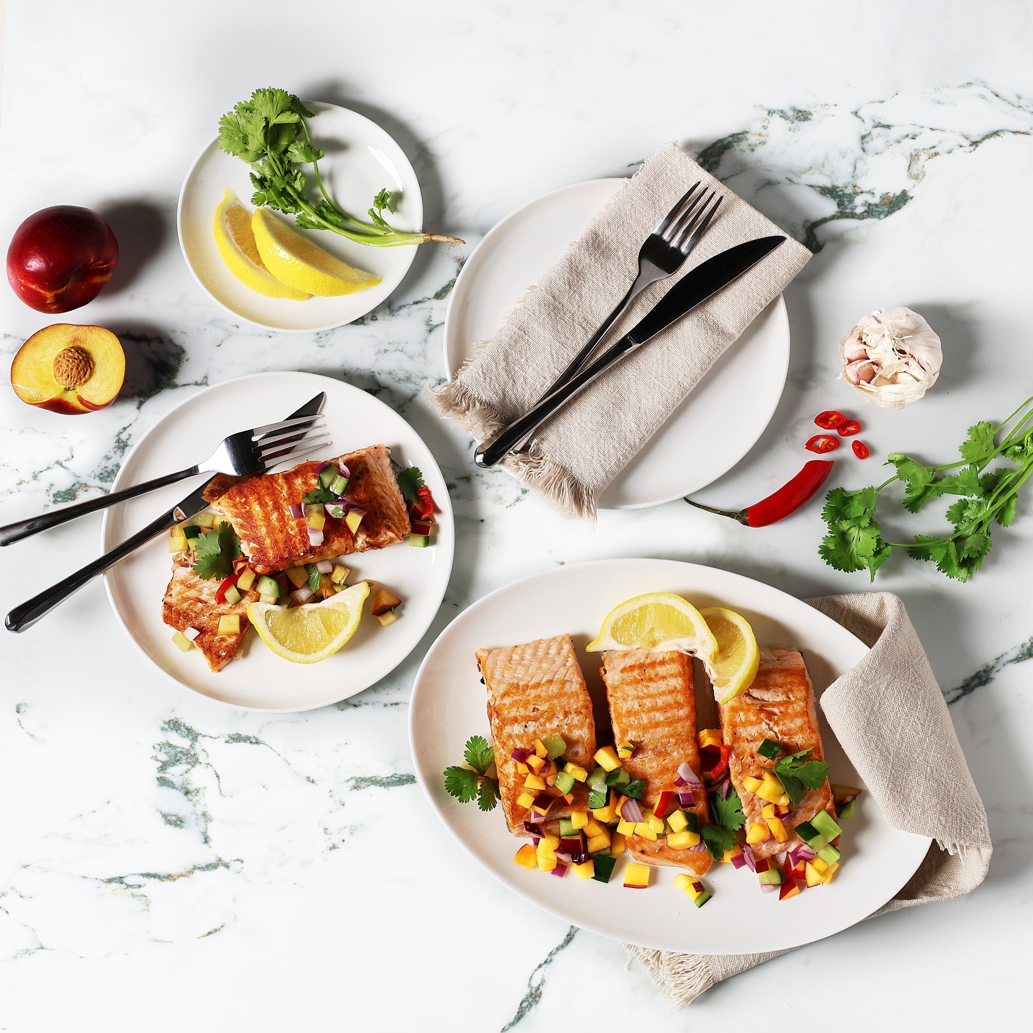 Grilled Salmon with Nectarine Salsa